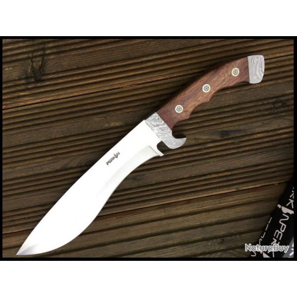 Couteau de chasse fait main avec acier  outils D2 (2)