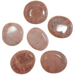 Galet plat pierre de lune orange - A l'unité 11 à 20 grammes