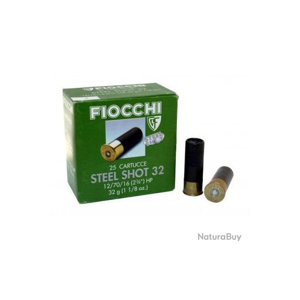 (carton de 250 cartouches) FIOCCHI STEEL SHOT 32 C/12/70/16 - ACIER - 32 G PB0-2