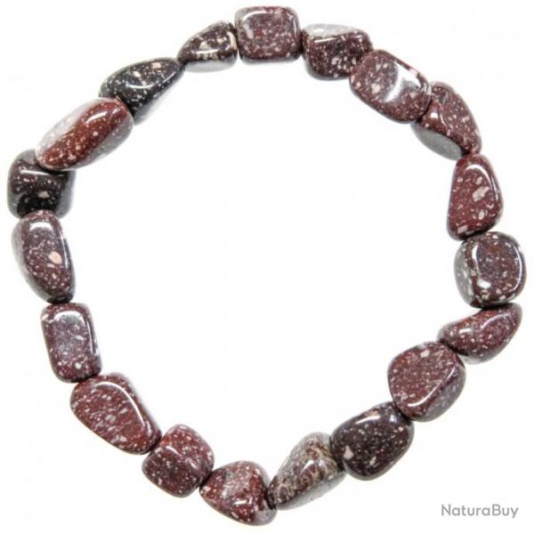 Bracelet en porphyre imprial rouge - Perles pierres roules