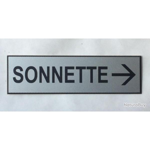 plaque grave pancarte "SONNETTE + FLECHE  DROITE Format 50x150 mm