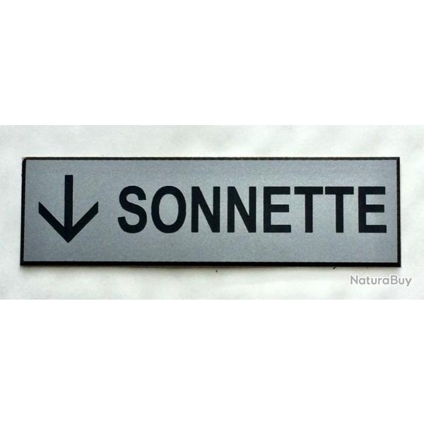 plaque grave pancarte "SONNETTE + FLECHE" EN BAS Format 50x150 mm