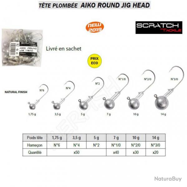 TTE PLOMBE AIKO ROUND JIG HEAD SCRATCH TACKLE 1.75 g
