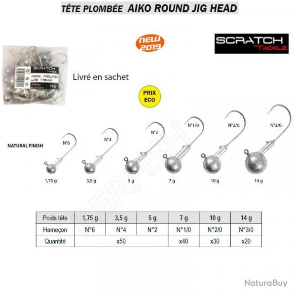TTE PLOMBE AIKO ROUND JIG HEAD SCRATCH TACKLE 7 g