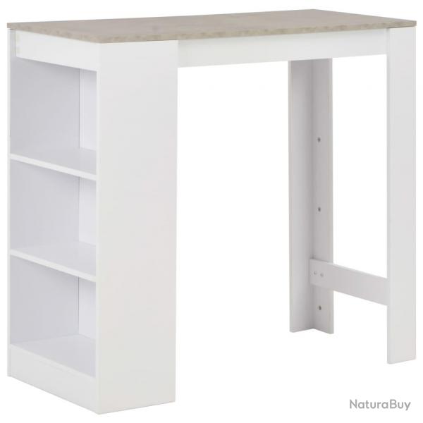 Table haute mange debout bar bistrot avec tagre blanc 110 cm 0902051