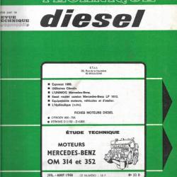 moteurs mercédès benz om 314 et 352, juillet-aout 1968 revue technique diesel etai