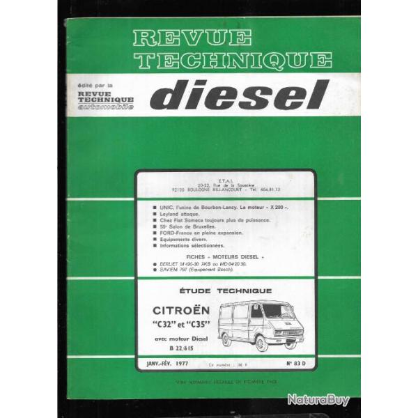 citroen c32 et c35 moteur diesel   revue technique diesel etai janvier fvrier 1977