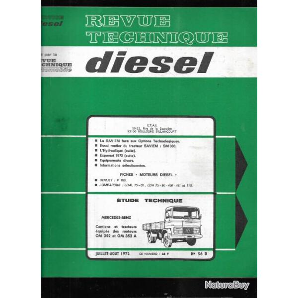 mercds benz camions et tracteurs moteurs 0m 352 et om 352a   revue technique diesel etai