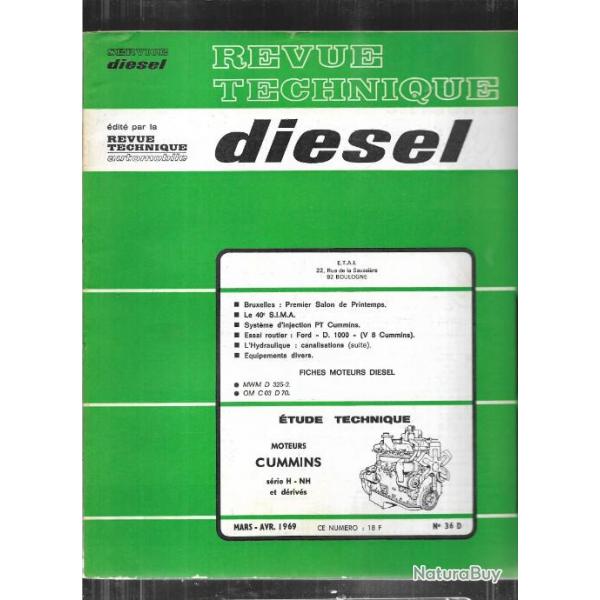 moteurs cummins srie nh et drivs revue technique diesel etai 1969