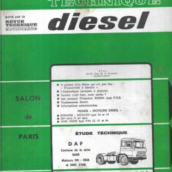 daf camions de la série 2600 moteurs dk-dka et dkd 1160  revue technique diesel etai 1971