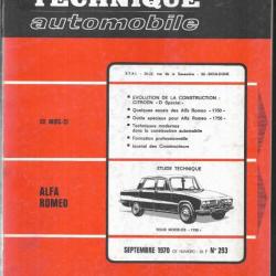 alfa roméo tous modèles 1750 , berline , 1750 gt véloce , 1750 spider véloce revue technique 1970