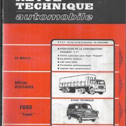 ford transit  revue technique automobile juin 1972 e.t.a.i. évolution peugeot j710