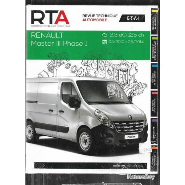 renault master III phase 1 , 2.3 dci 125 ch du 04-2010  05-2014 revue technique automobile etai