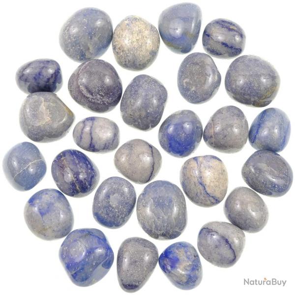 Pierres roules aventurine bleue - 3  4 cm - Lot de 2