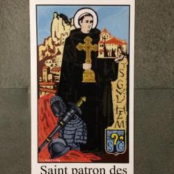 Autocollant " Saint patron des armuriers " . 21/10 cm