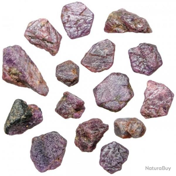 Pierres brutes cristaux de rubis - 1  1.5 cm - Lot de 2