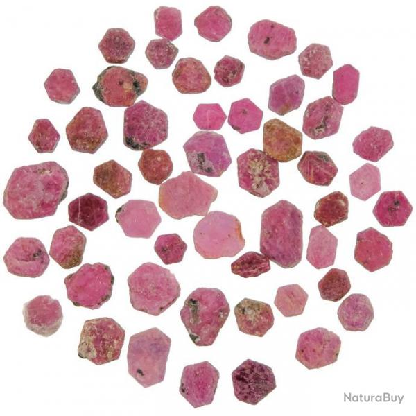 Pierres brutes cristaux rubis roses - 8  15 mm - 10 grammes