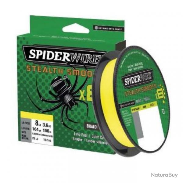 Tresse Spiderwire Smooth 8 Jaune - 150 m - 15/100 - 15,5 kg