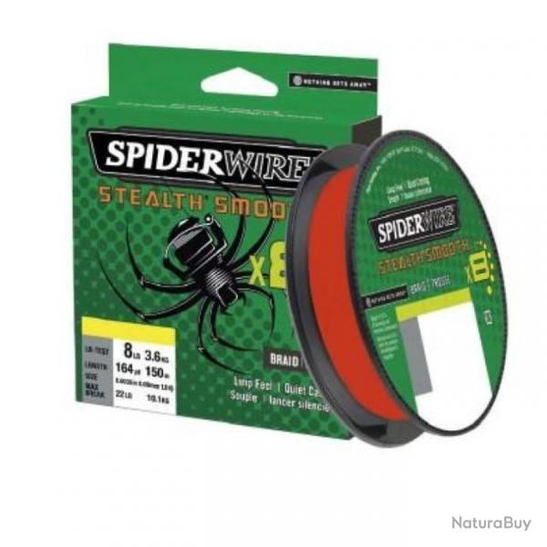 Tresse Spiderwire Smooth 8 Rouge - 300 m - 33/100 - 38,1 kg