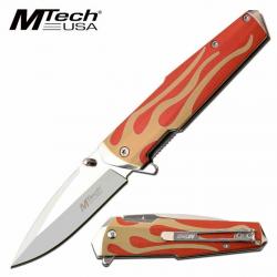 MTA1185RD Messer Mtech Flame Linerlock A/O Red 3Cr13 Stainless Blade Stainless Handle Clip