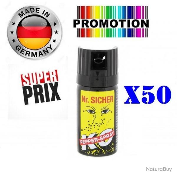 Promo!! 50 x Bombe Lacrymogne Poivre concentr 40ml Made In Allemagne