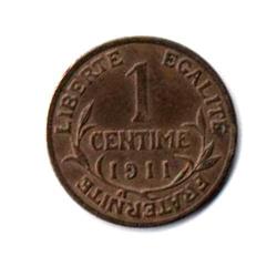 Pièce de Monnaie  France  1 centime Daniel-Dupuis 1911 N°1