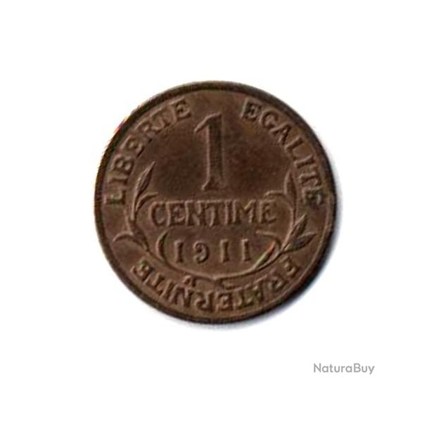 Pice de Monnaie  France  1 centime Daniel-Dupuis 1911 N1
