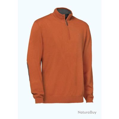 Pull Club Interchasse Winsley - Col Cheminée Zippé - 50% Laine, 50% Coton - Coudière Contrastée - Mixte