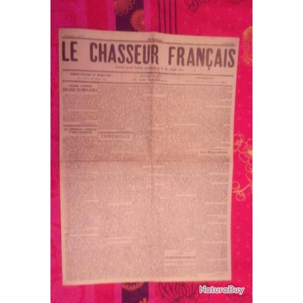 Reproduction 1er exemplaire du journal Le chasseur Franais du 15 juin 1885