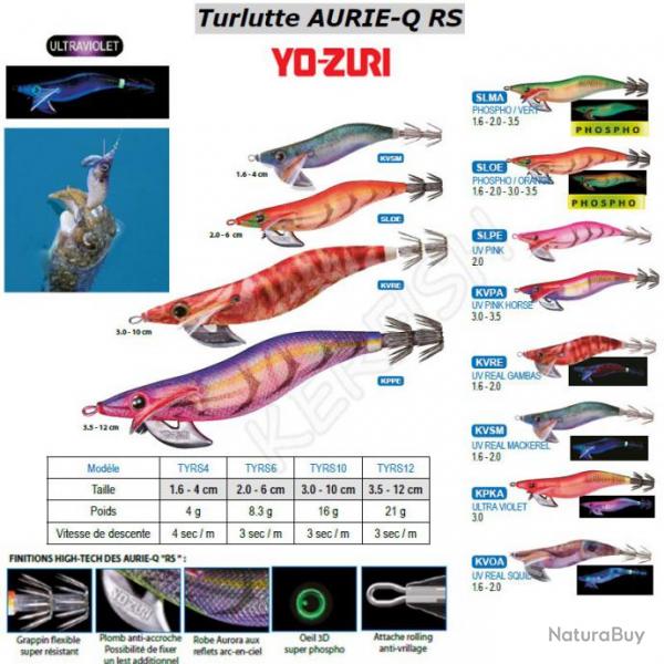 Turlutte AURIE-Q RS YO-ZURI Real Gambas 1.6 - 4 cm
