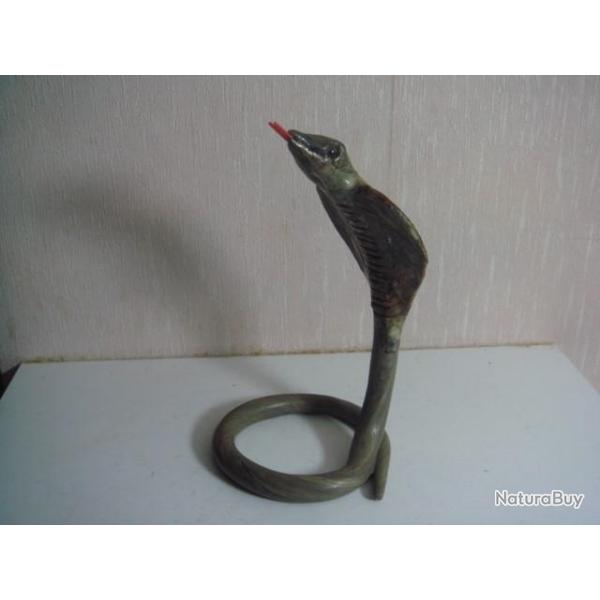ancienne statuette serpent cobra hauteur 18 cm