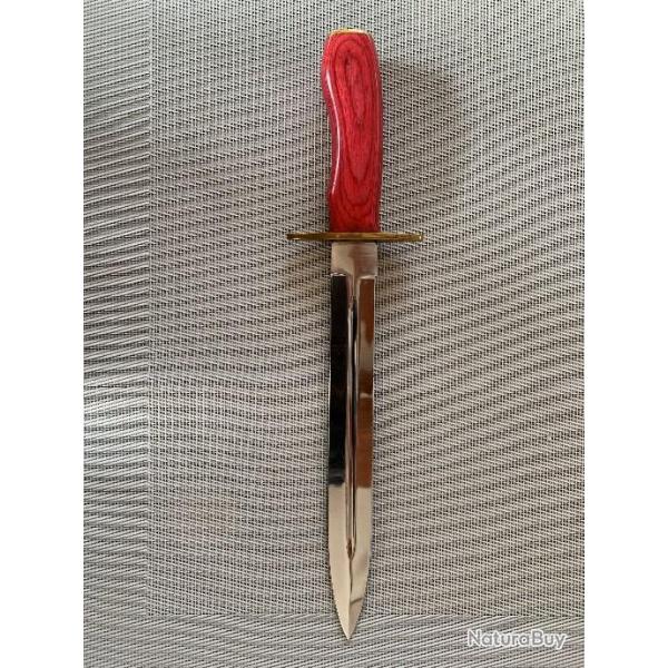 Dague de chasse Poignard Couteau + tui cuir Lame 250 mm