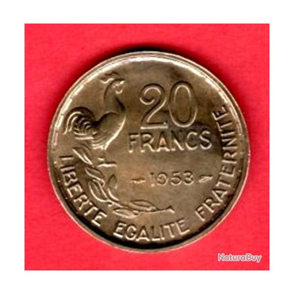Pice de Monnaie France  20 francs G. Guiraud 1953 sup