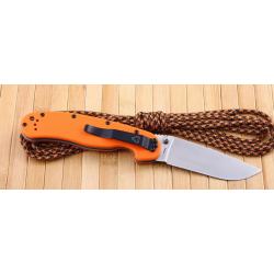 Couteau Ontario Rat 1 Orange Acier AUS-8 Satin Manche FRN Linerlock Clip ON8848OR