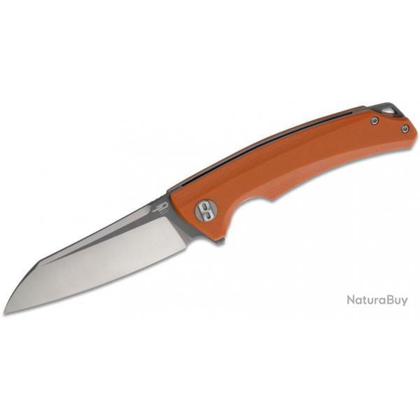 Couteau Bestech Knives Texel Orange Lame Acier D2 Manche G-10 Linerlock Clip BTKG21D2