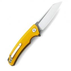 Couteau Bestech Knives Texel Yellow Lame Acier D2 Manche G-10 Linerlock Clip BTKG21C2