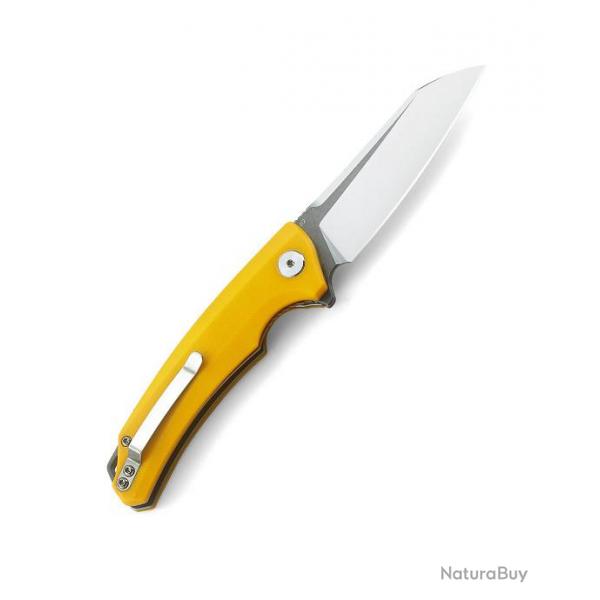 Couteau Bestech Knives Texel Yellow Lame Acier D2 Manche G-10 Linerlock Clip BTKG21C2