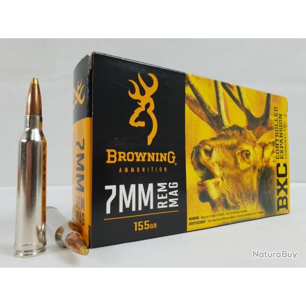 20 Munitions BROWNING BXC Expansion Controlee 155Gr Cal 7mm Rem
