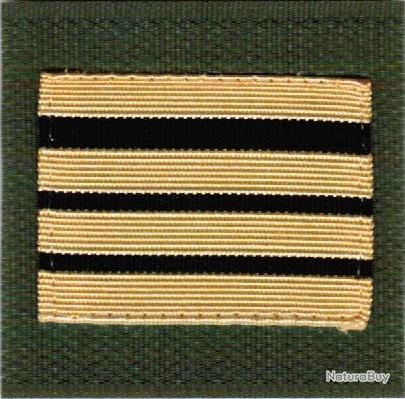 Veritable Grade Du Commandant De L Armee De Terre Kaki Jaune Et Noir A Scratch Epaulettes Grades Galons