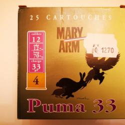 Cartouches MARY ARM PUMA 33 cal. 12/70 DESTOCKAGE!!!