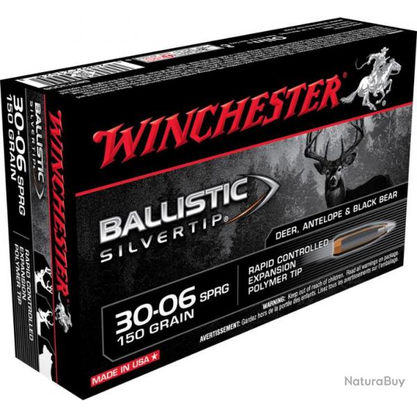 20 Munitions WINCHESTER cal 30-06 150gr Ballistic Silvertip