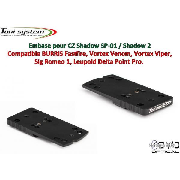 Embase TS pour CZ 75 Shadow Version A - Compatible Fastfire 3, Vortex Venom, Sig Romeo 1