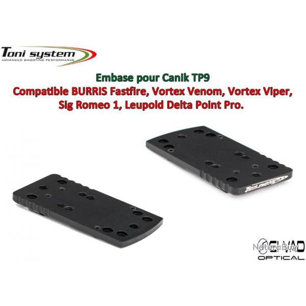 Embase TS pour Canik TP9 Version A - Compatible Fastfire 3, Vortex Venom, Sig Romeo 1