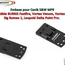 Embase TS pour S&W MP9 Version A - Compatible Fastfire 3, Vortex Venom, Sig Romeo 1