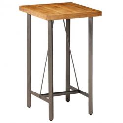 Table haute mange debout bar bistrot teck recyclé massif carré marron 107 cm 0902121