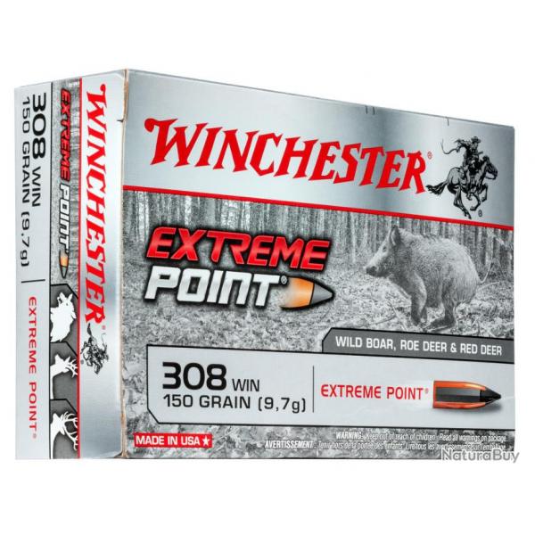 20 Munitions WINCHESTER cal 308 Win 150gr Extreme Point