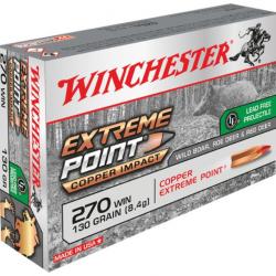 20 Munitions WINCHESTER cal 270 Win 130gr Extreme Point Lead Free