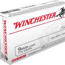 Balle Winchester 9mm Luger FMJ 147GR 9.53G PAR 1000
