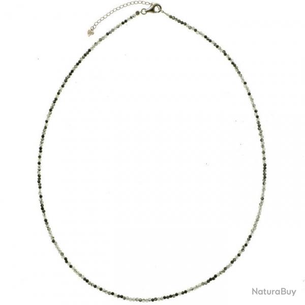 Collier de quartz tourmaline noire - Perles facettes ultra mini