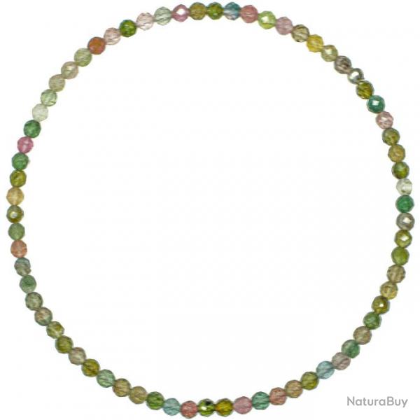 Bracelet en tourmaline multicolore - Perles facetes ultra mini